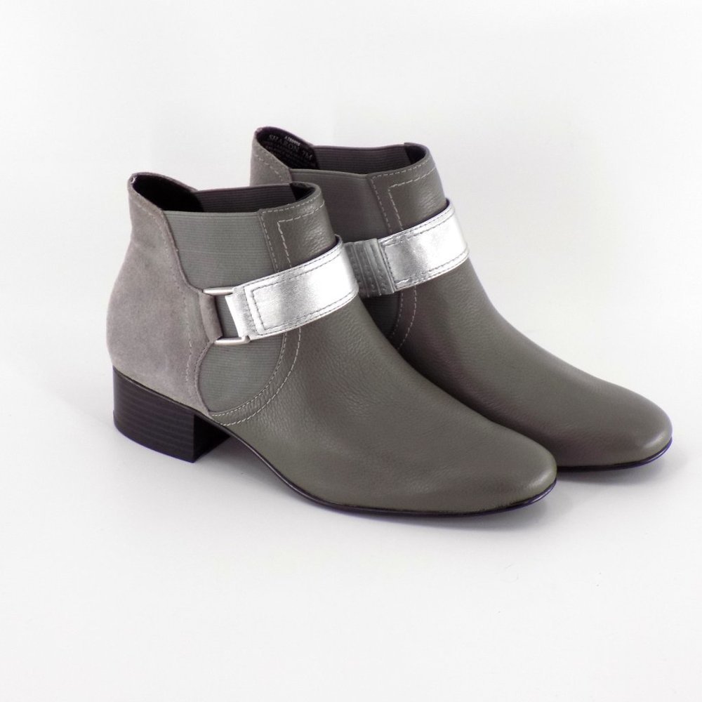 LOGO by Lori Goldstein Silver and Gray Ankle Boots - Picture 12 of 13